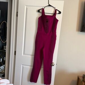 Bebe Fuchsia Cutout Jumpsuit